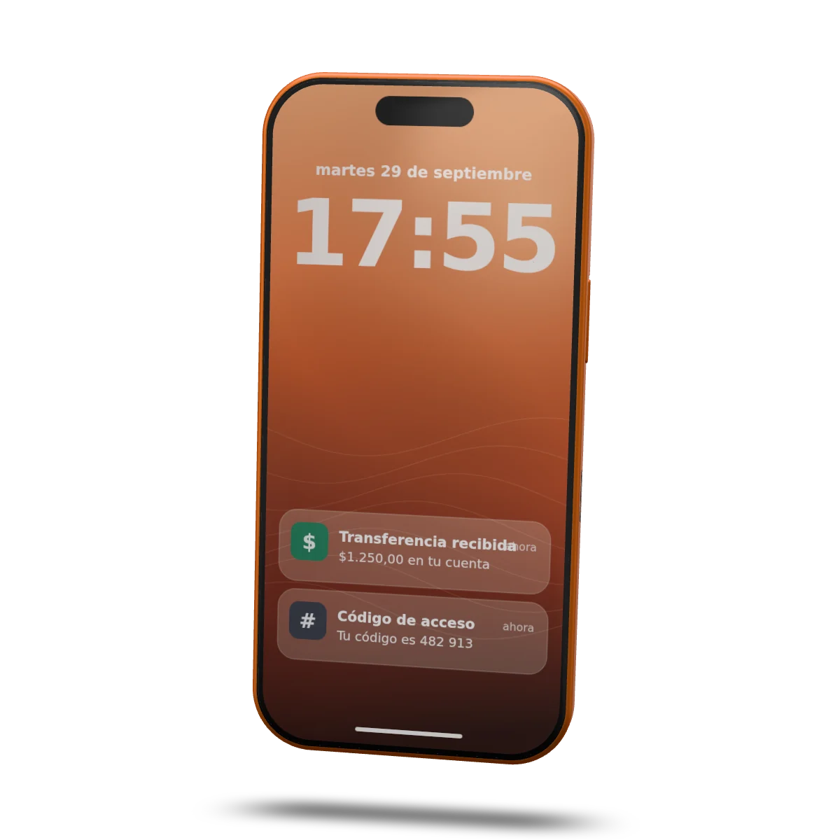 iPhone 17 Pro con protector de privacidad visto de frente: la pantalla se ve nítida
