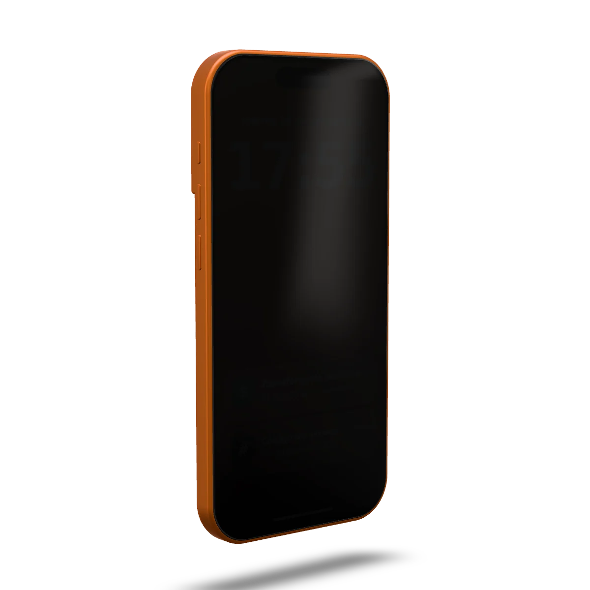 El mismo iPhone 17 Pro visto de lado: la pantalla se ve oscura